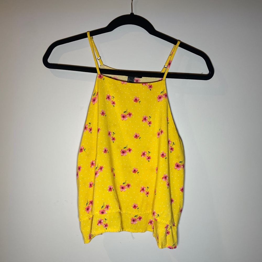 Yellow Ruffled Floral Top